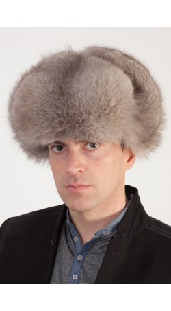 Colbacco pelliccia russo in volpe grigia